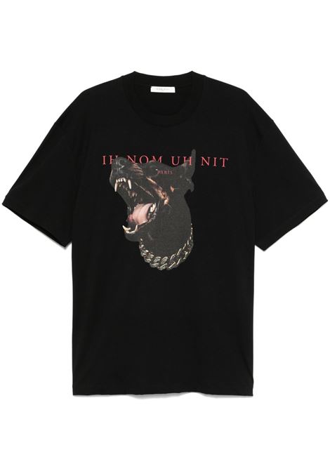 T-shirt Dobermann in nero ih num uh nit - uomo